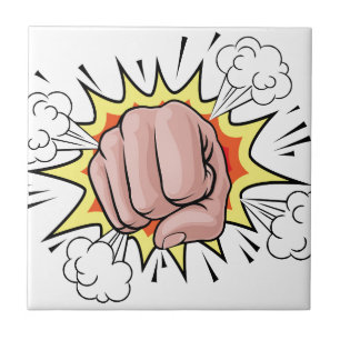 Explodierende Faust-Illustration Fliese