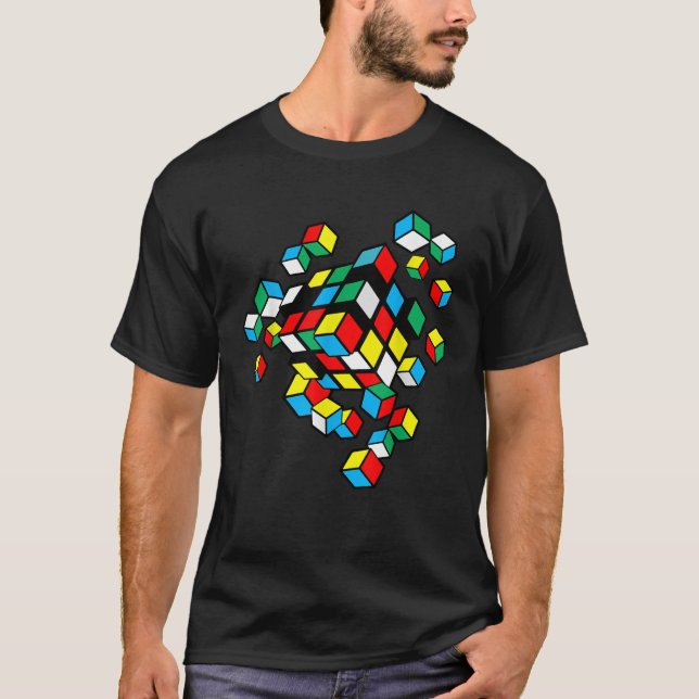 Explodierende konkurrenzfähige Puzzle Cube Speed C T-Shirt (Vorderseite)