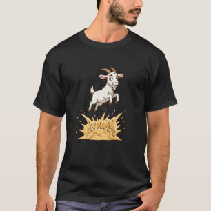 Explodierende springende Ziege Cartoon lustiger Fa T-Shirt