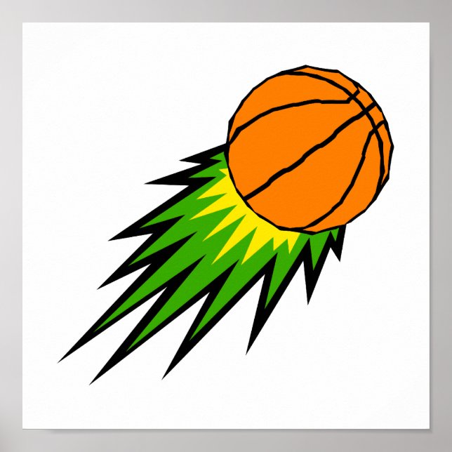 Explodierender Basketball Poster (Vorne)
