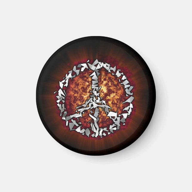 Explodierendes Friedenszeichen Magnet (Vorne)