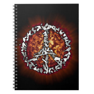 Explodierendes Friedenszeichen Notizblock