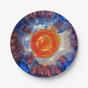 Explodierendes Kosmos-Kunst-Glas - Van- Goghorange Pappteller