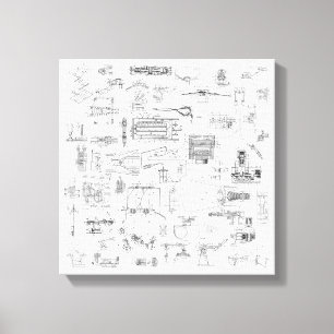 Explodierte Ansicht von Patentdiagrammen Stretchie Leinwanddruck