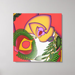 Explodiertes florales Porträt Leinwanddruck