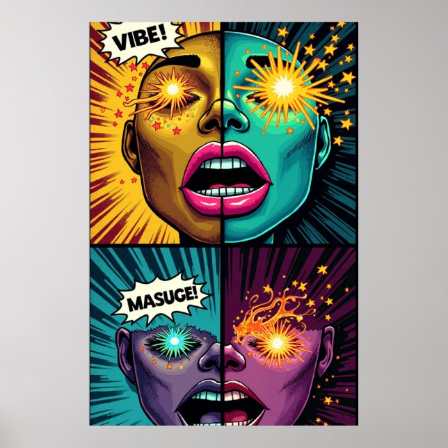 Exploding Eyes Pop Art Poster (Vorne)