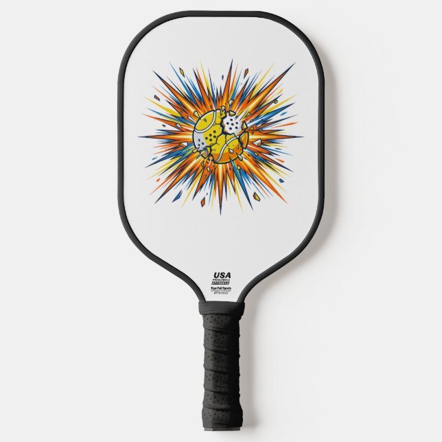 Exploding Padel Ball Pop Art Illustration Pickleball Schläger (Vorderseite)