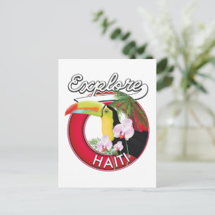 Explore Haiti Logo Reise-Patch. Postkarte