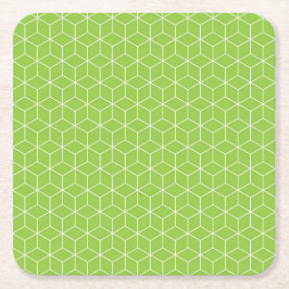 Explore Modern Optical Illusions with Cube Pattern Rechteckiger Pappuntersetzer