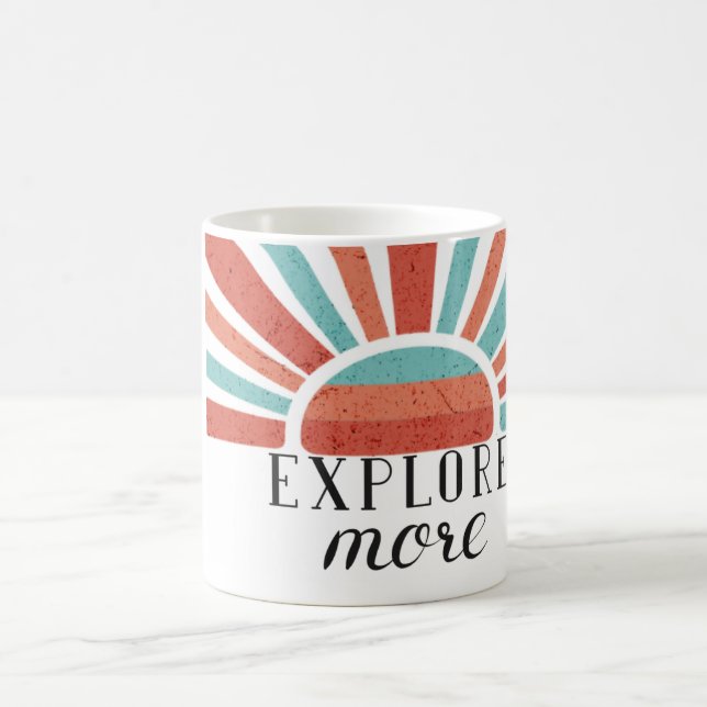 Explore More -Gradient retro sunset  Kaffeetasse (Mittel)