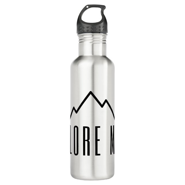 Explore More Mountain Stainless Steel Water Bottle Edelstahlflasche (Vorderseite)