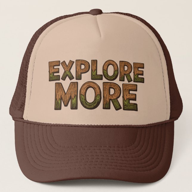 Explore More Outdoors | Woodsy Hiking Adventure  Truckerkappe (Vorderseite)