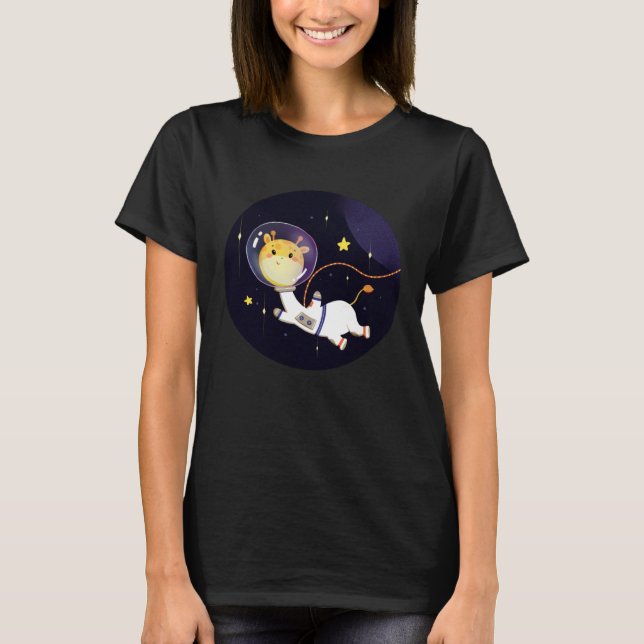 Explore the Universe Cute Baby Giraffe Astronaut G T-Shirt (Vorderseite)