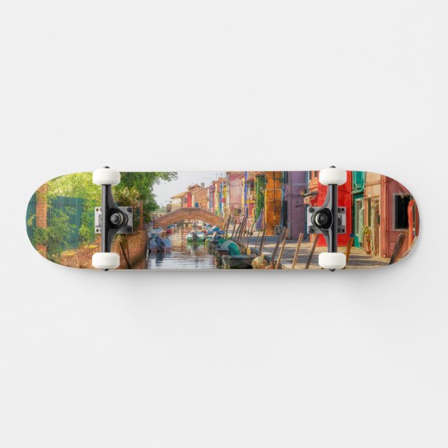 Explore the Vibrant Charm of Burano Skateboard (Horizontal)