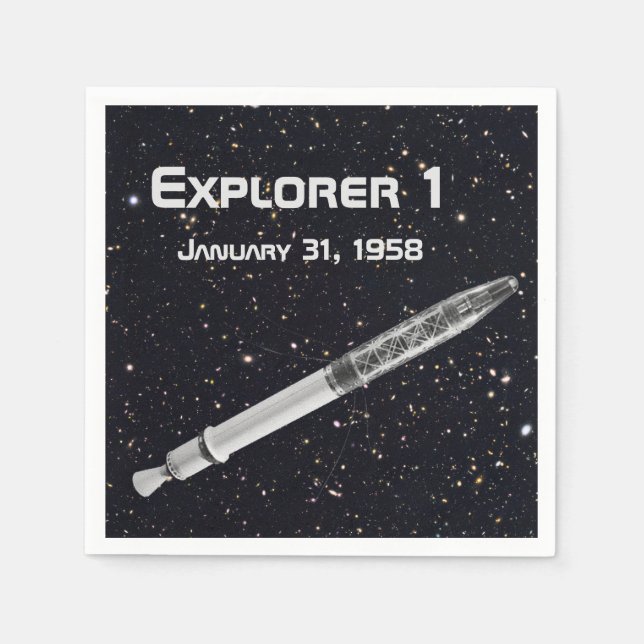 Explorer 1 Satellite Starry Sky Serviette (Vorderseite)