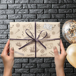 Explorer Expedition Birthday Wrapping Paper Geschenkpapier