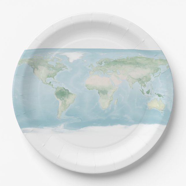 Explorer-Karte der Erdoberfläche Pappteller (Vorderseite)