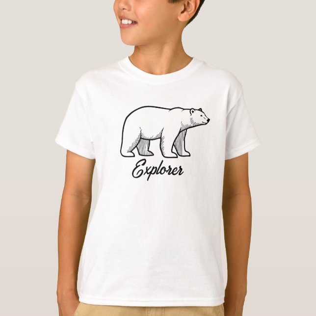 Explorer polar bear T-Shirt – Minimalist design (Vorderseite)