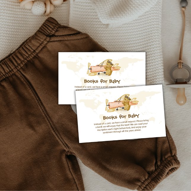 Explorer World Map Airplane Books For Baby Shower  Begleitkarte (Explorer World Map Airplane Books For Baby Shower Enclosure Card)