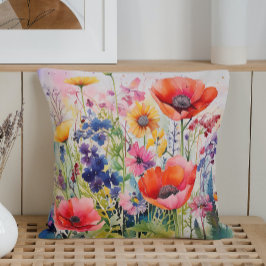 Explosion der Abstrakten Wildblume der Wasserfarbe Kissen