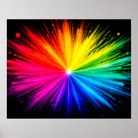 Explosion der Farben der farbenfrohen Regenbogenwa
