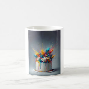 Explosion der Freude - Glücklicher Geburtstagskuch Kaffeetasse