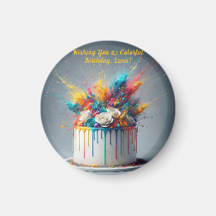 Explosion der Freude - Glücklicher Geburtstagskuch Magnet