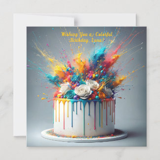 Explosion der Freude - Glücklicher Geburtstagskuch Magneteinladung