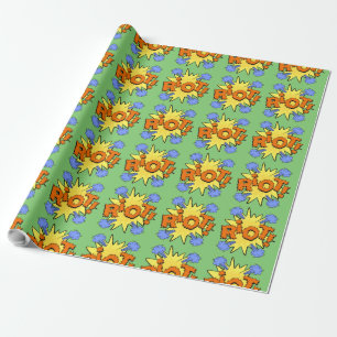 Explosion des Cartoon von Riot Kapow Geschenkpapier