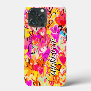 Explosion des Graffiti-Herzens: Lebhaft, von Hand iPhone 13 Pro Hülle