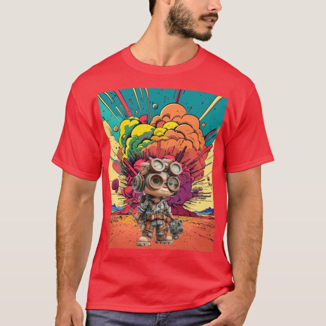 Explosion des mechanischen Cartoon T-Shirt (Vorderseite)