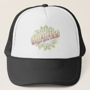 Explosion einer überraschenden Onomatopoese Truckerkappe