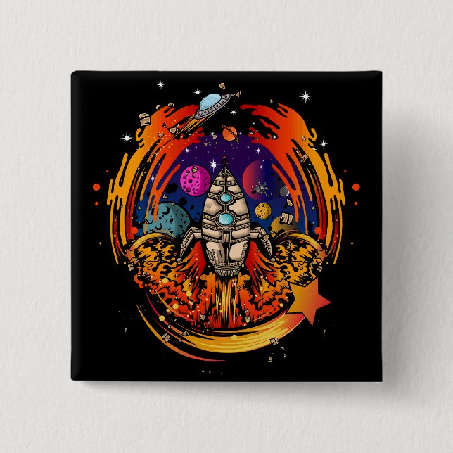 Explosion eines Raumschiffs Button (Vorderseite)