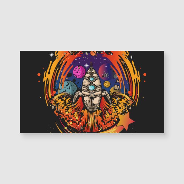 Explosion eines Raumschiffs Magnetkarte (Vorderseite)