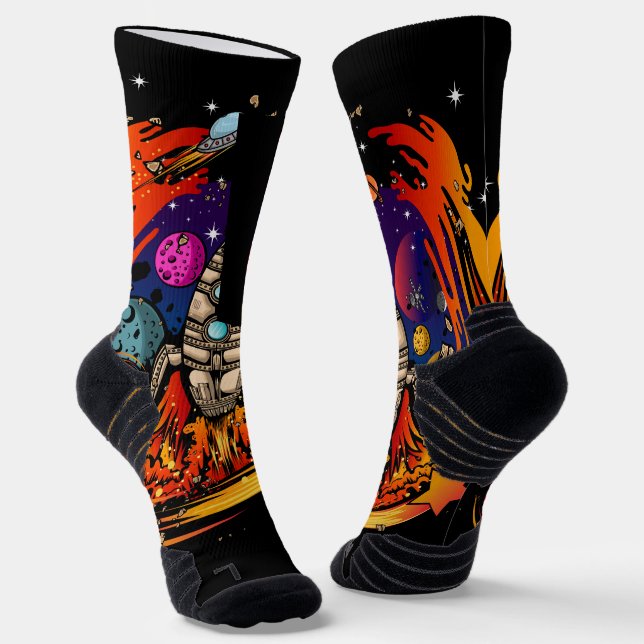 Explosion eines Raumschiffs Socken (Gewinkelt)