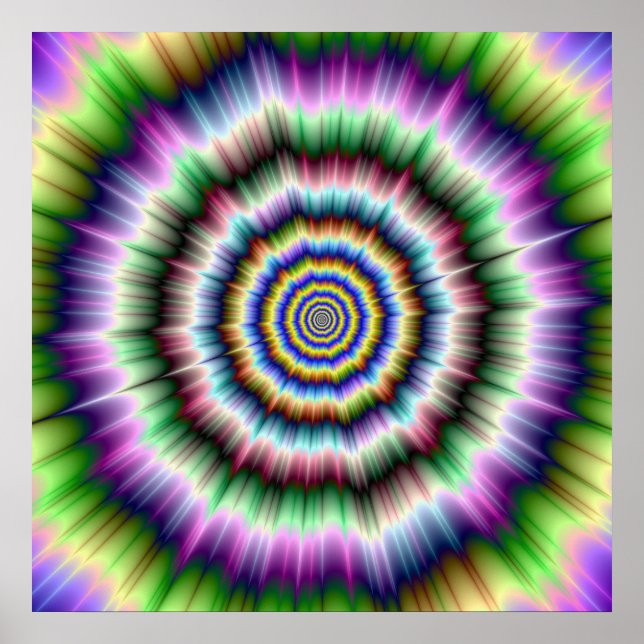 Explosion in violettem Grün- und blauem Poster (Vorne)