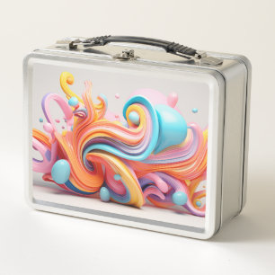 Explosion pastellfarbener Formen Metall Brotdose