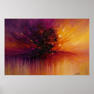 Explosive Abstrakte Energie – Farbige abstrakte Wa Poster