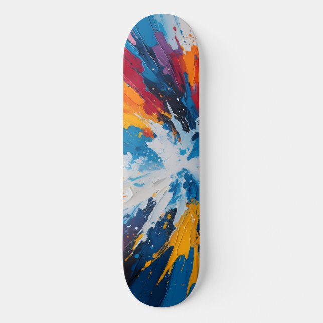 Explosive Abstrakte Skateboarddecke - lebhafte Far Skateboard (Vorderseite)