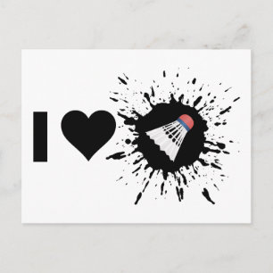 Explosive Ich liebe Badminton Postkarte