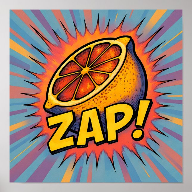Explosive Pop-Art-Grafik: Begeisterndes Zapping-Ar Poster (Vorne)