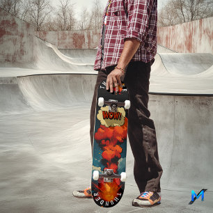 Explosive Pop Art - Knalliger Comic-Stil, Retro-Wi Skateboard