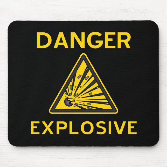 Explosives warnendes Mousepad (Vorne)