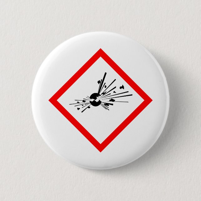 Explosives Warnzeichen Button (Vorderseite)
