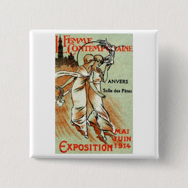Expo 1914 für die moderne Frau Button (Vorderseite)