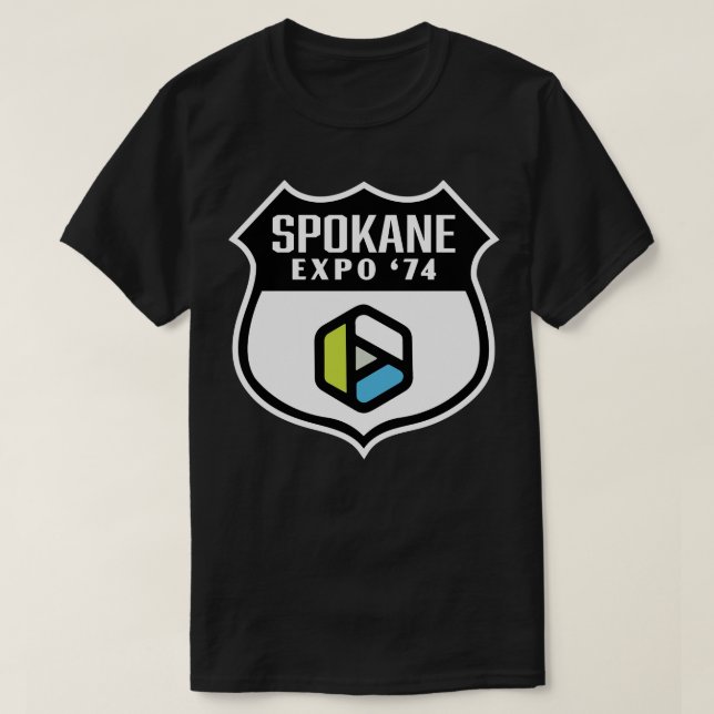 Expo 74 Spokane Welten Messe Retro Schild Multicol T-Shirt (Design vorne)