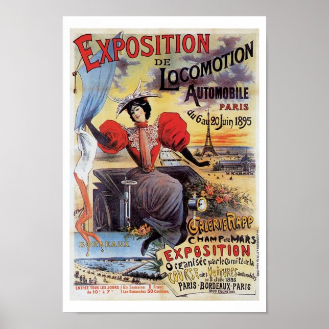 Expo Paris 1895 AutomobileVintage Art Print Poster (Vorne)