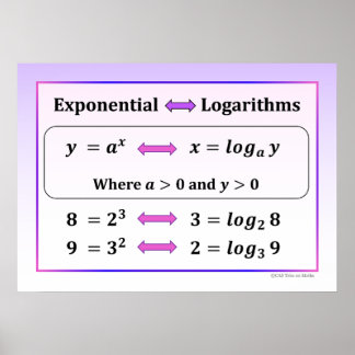 Exponential- und Logarithmusposter Poster