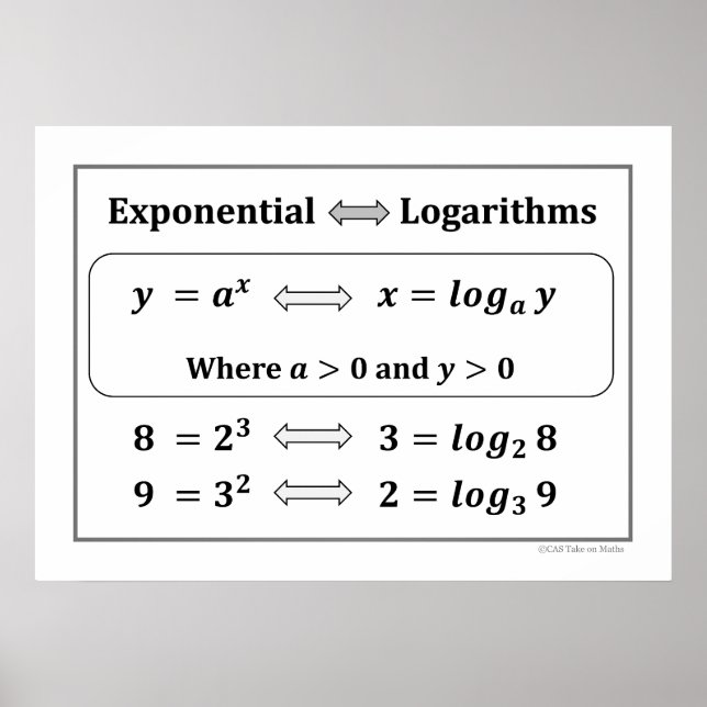 Exponential- und Logarithmusposter Poster (Vorne)