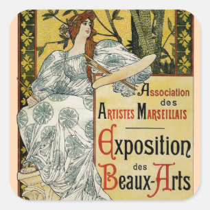 Exposition des Baux-Arts Quadratischer Aufkleber